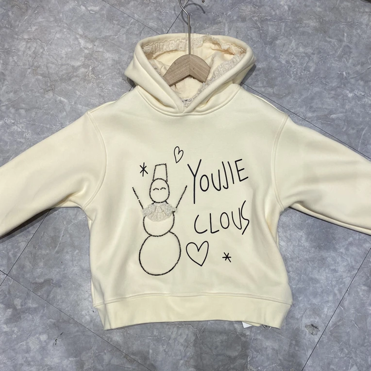 0029童装串珠雪人加绒卫衣