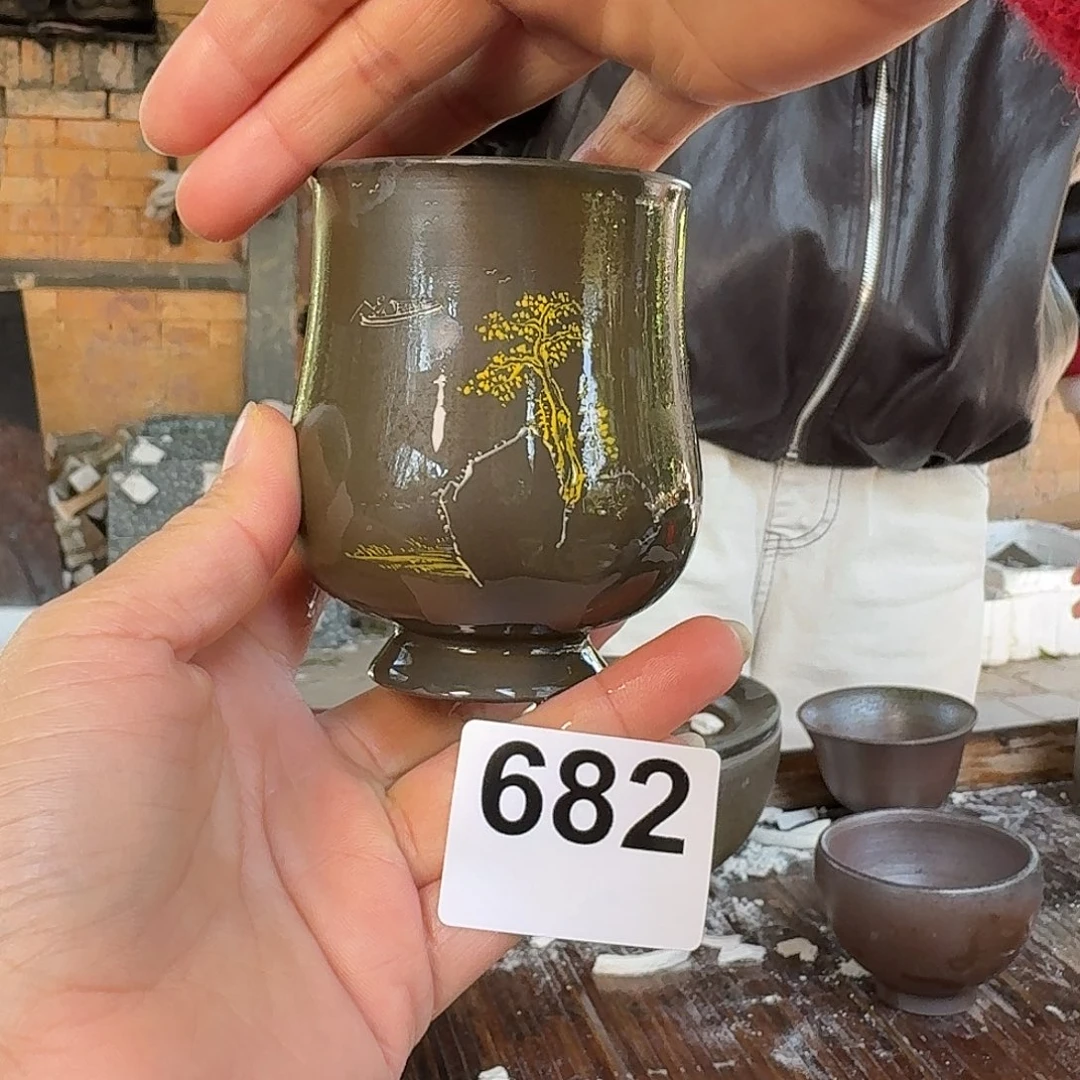 坭兴陶柴烧全手工原矿泥料杯