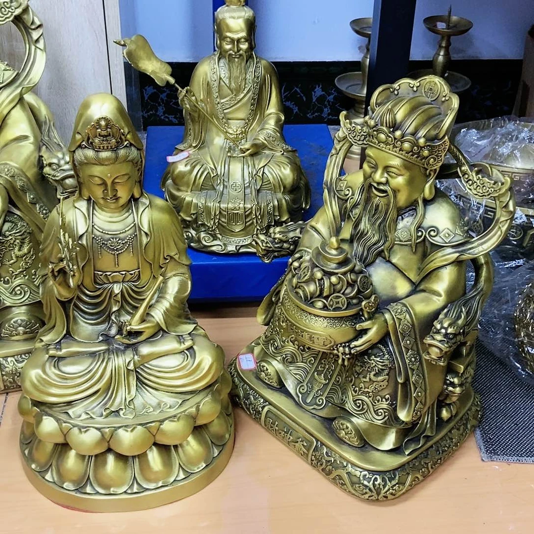 【闪购商品】二**械铜38观音财神老君精工