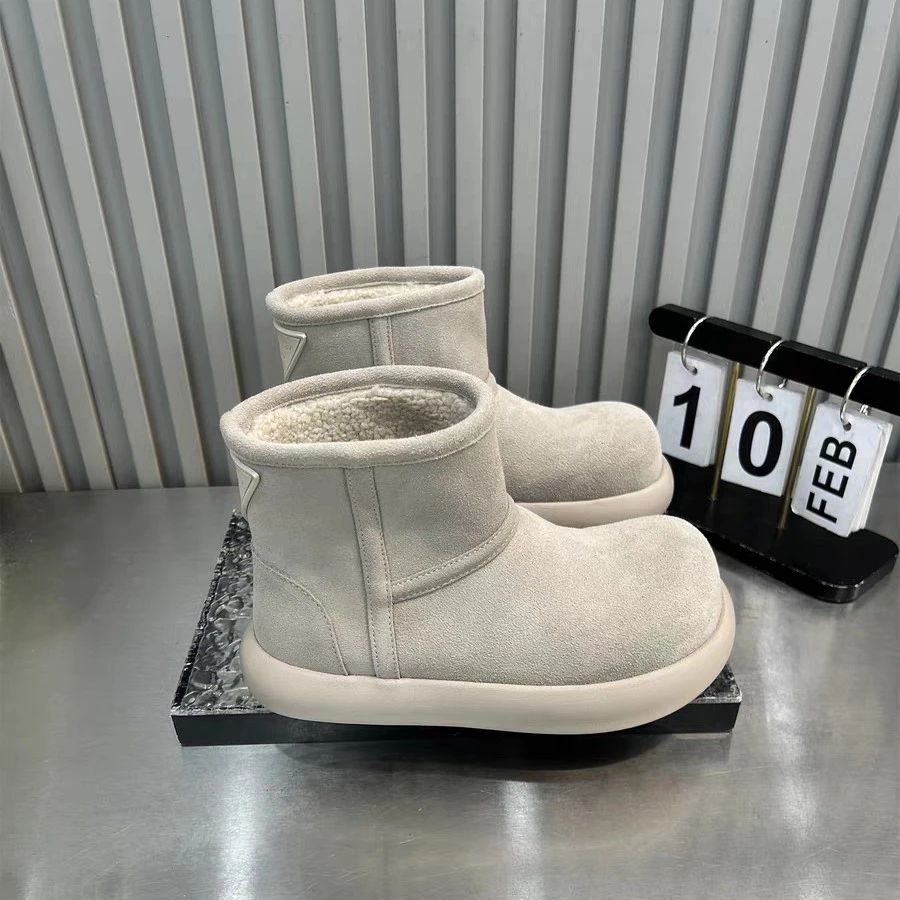 【十六号】咿哆啦翻毛皮小土豆短靴加绒靴圆头棉鞋保暖雪地靴6088-6
