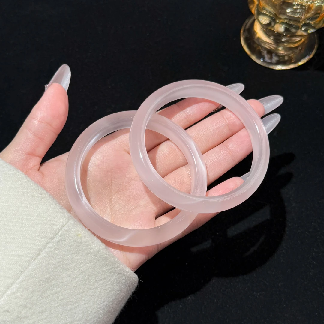 手镯 冰冰粉（藕粉）手镯简约时尚显白百搭手镯       56