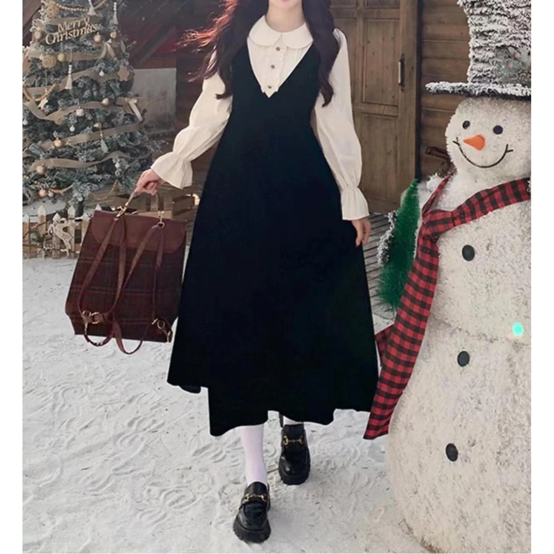 （霏儿）【花苞裙】甜美丝绒显瘦收腰蓬蓬裙长款2778