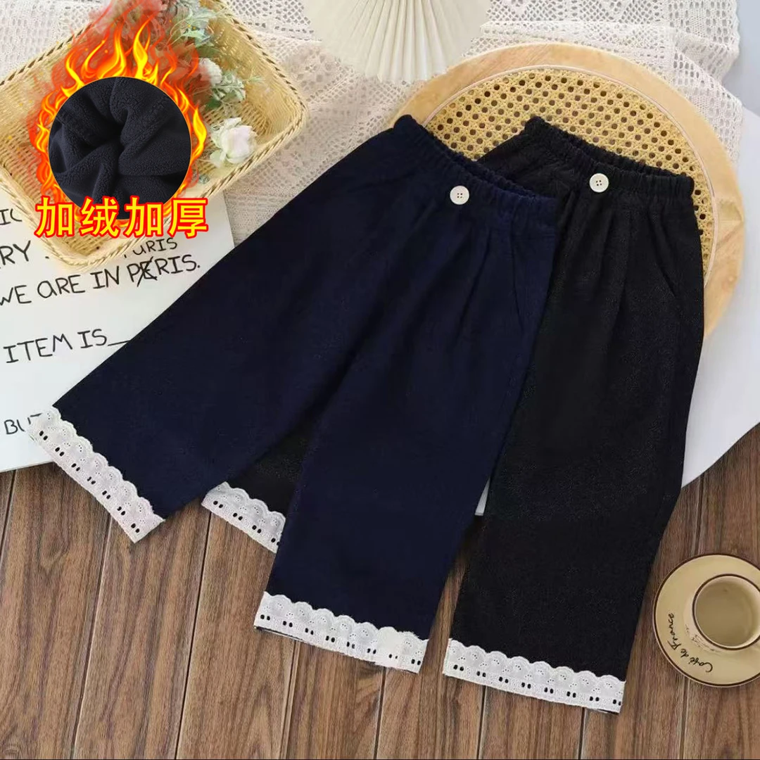 女童秋冬季加绒休闲裤儿童韩版时尚女宝宝外穿秋装洋气长裤童装潮