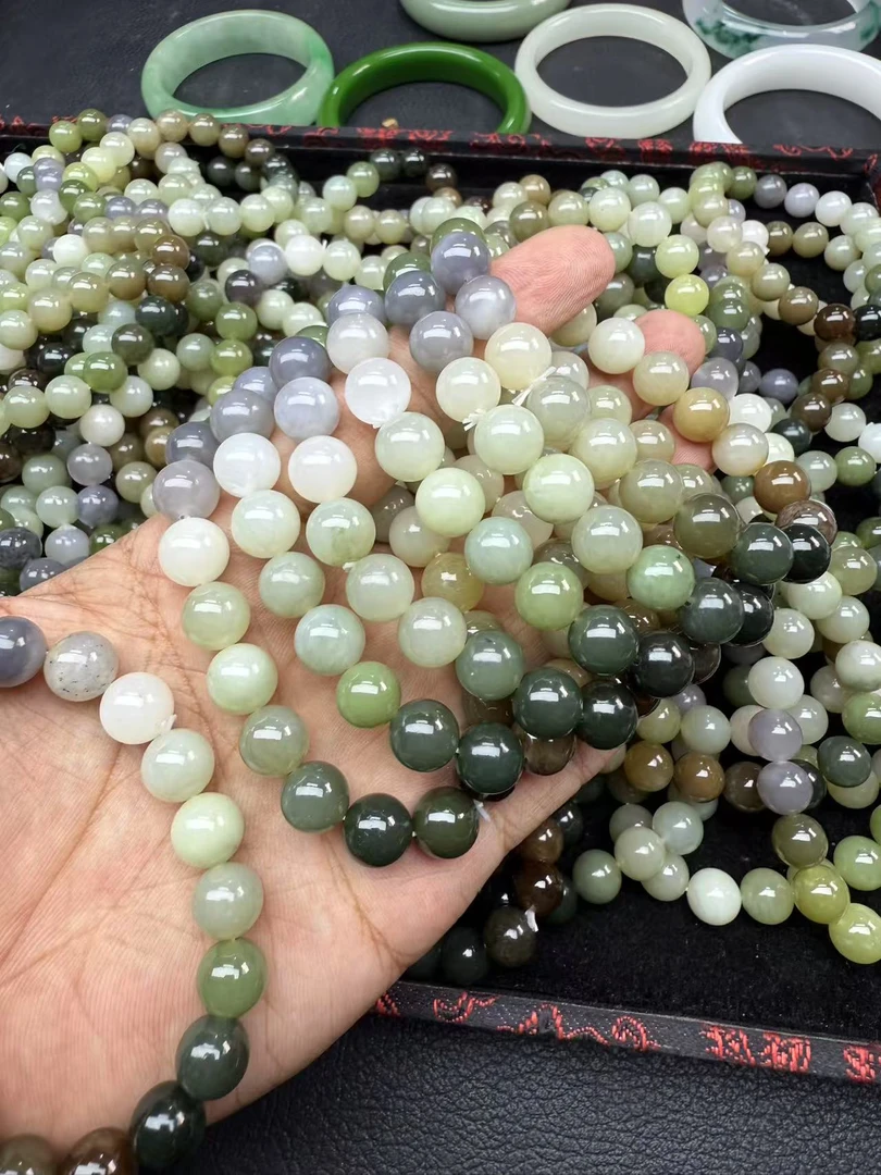 纯天然 和田玉多宝渐变手串卡10mm 多样性发一