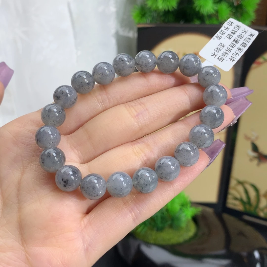 翡翠手链未镶嵌卡10冰胶乌鸡