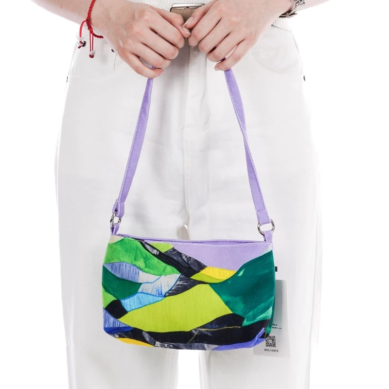 无则艺【横版手机包】紫色山丘小众时尚百搭印花腋下横版手机包