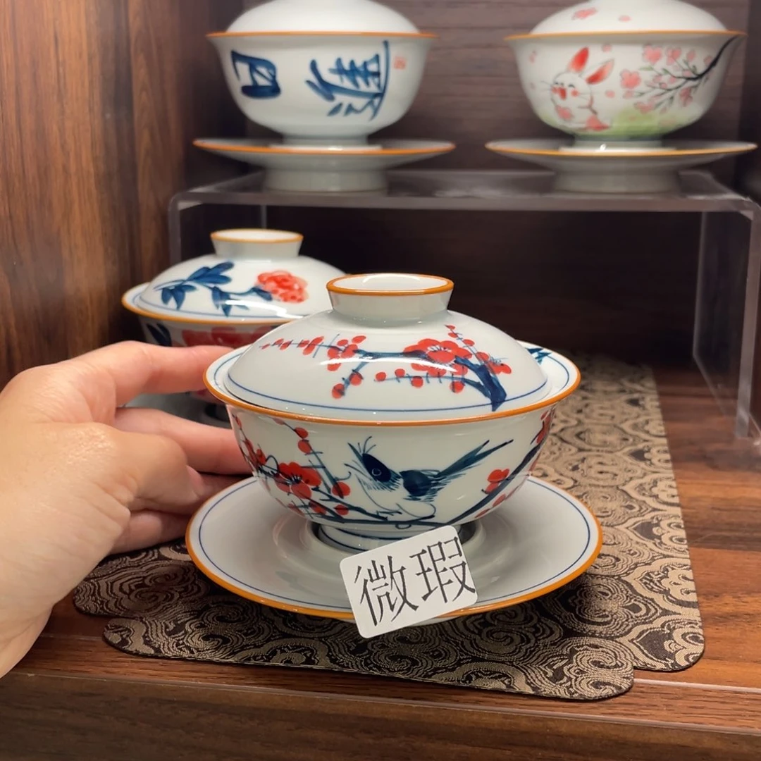 微瑕釉下彩纯手绘