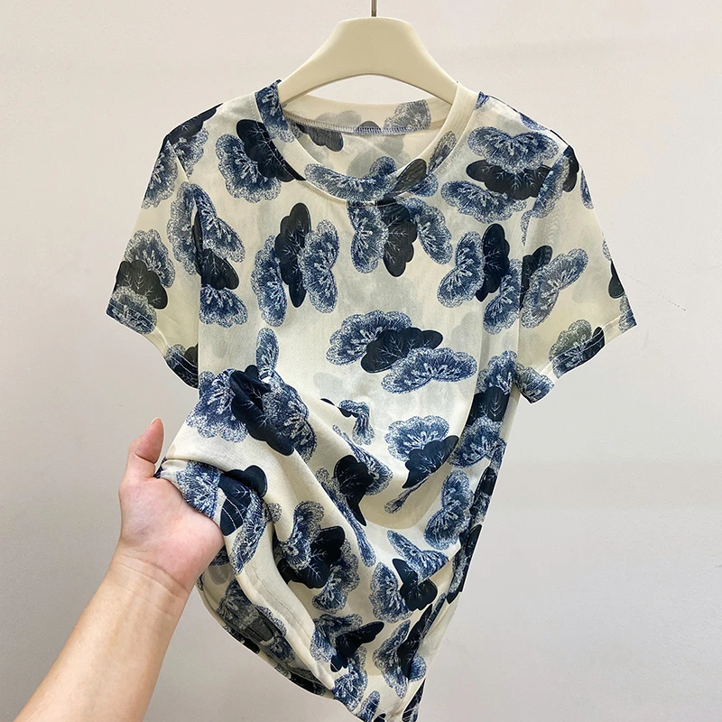 8212#高贵上档次小衫2025新款潮流气质时尚显瘦网纱打底衫上衣