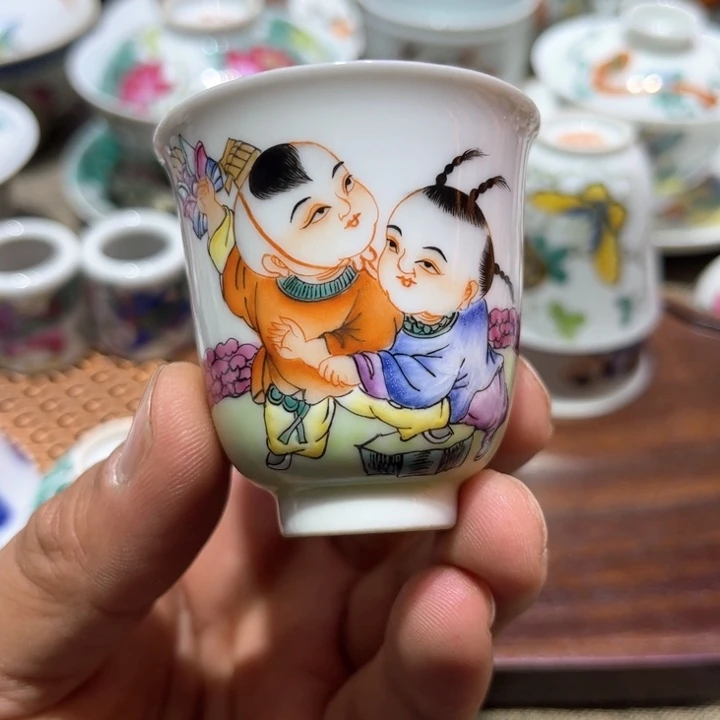 纯手绘精品盖碗杯