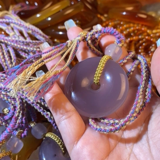 未镶嵌玛瑙平安扣玛瑙/玉髓吃***豆