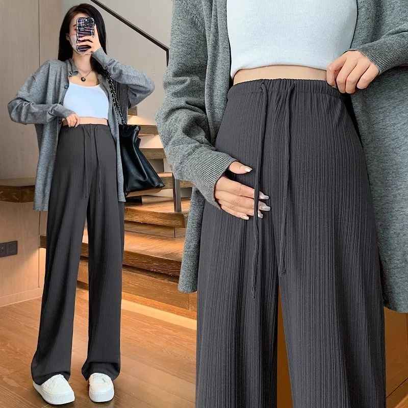 孕妇裤子夏季薄款外穿2025爆款小个子无托腹直筒阔腿长裤孕妇夏装