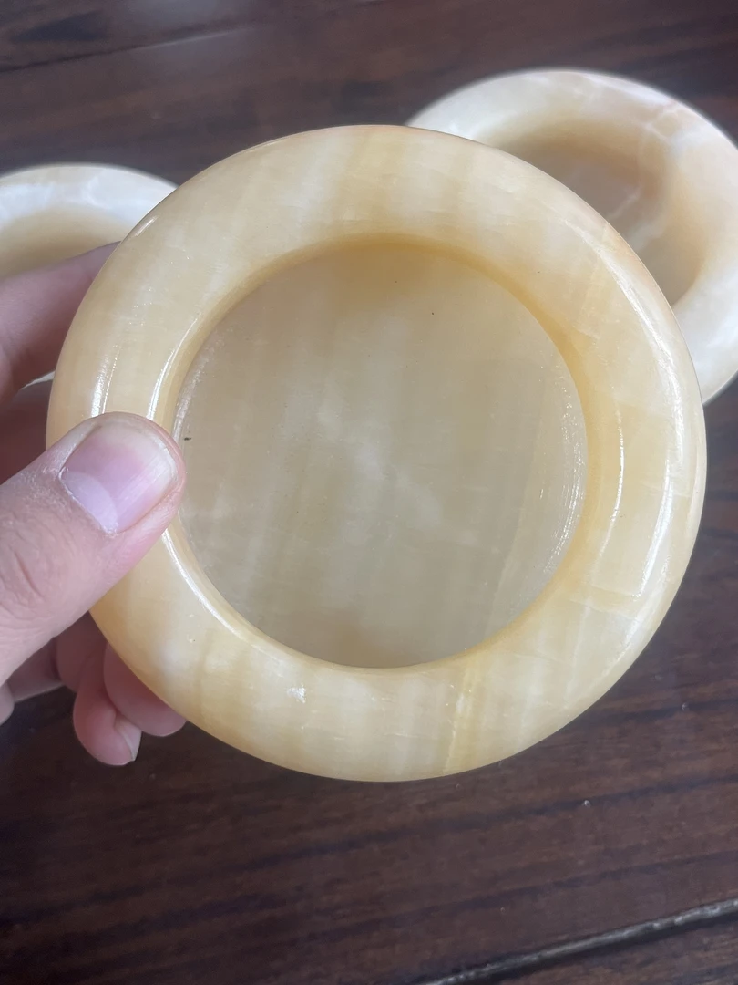 天然石雕烟灰缸 整石雕刻 手工创意创意精致黄色摆设摆设家用