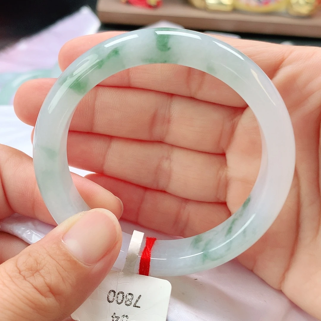 翡翠未镶嵌手镯54正