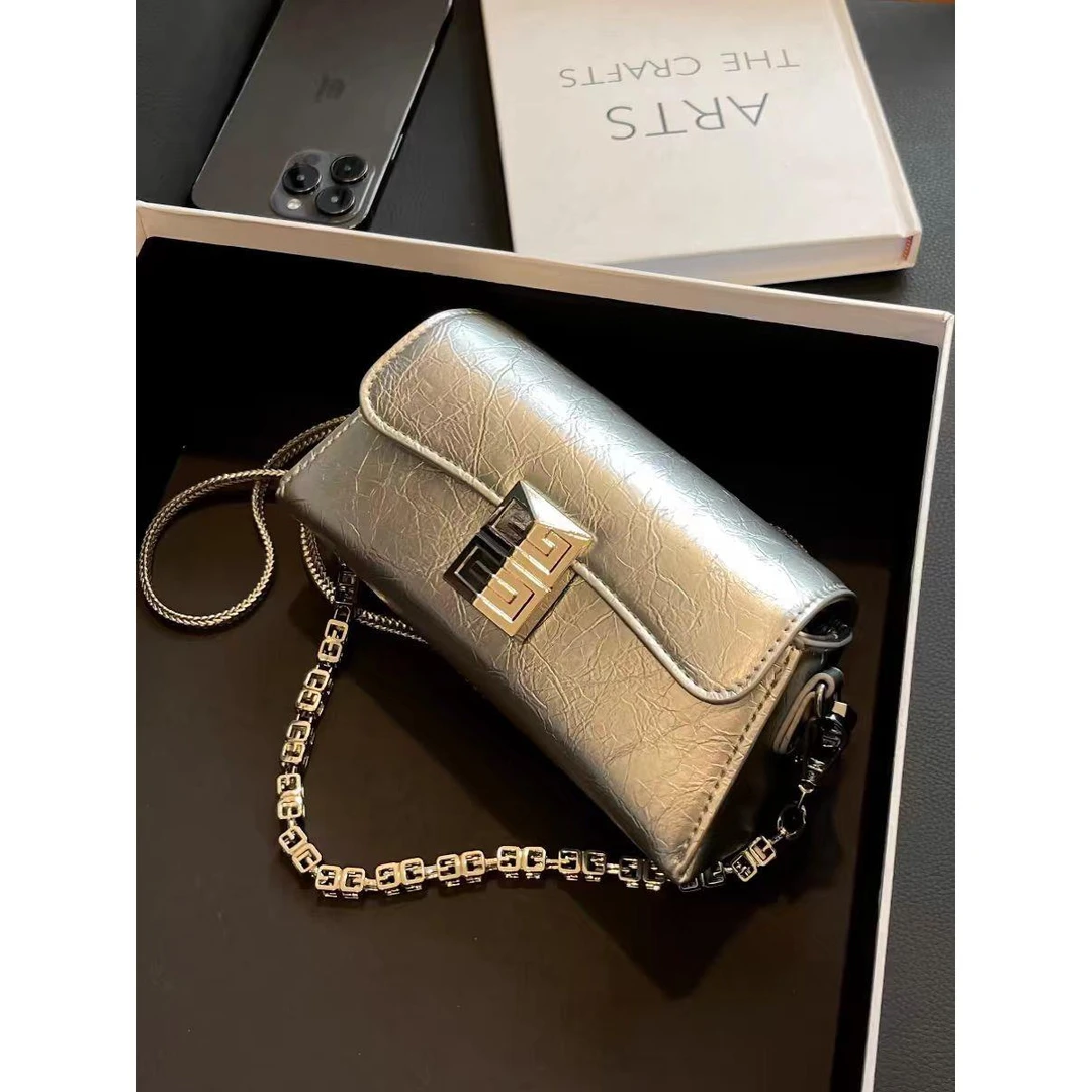 高级感斜挎小包包女2024新款甜酷风Y2K辣妹小众迷你链条包手机包