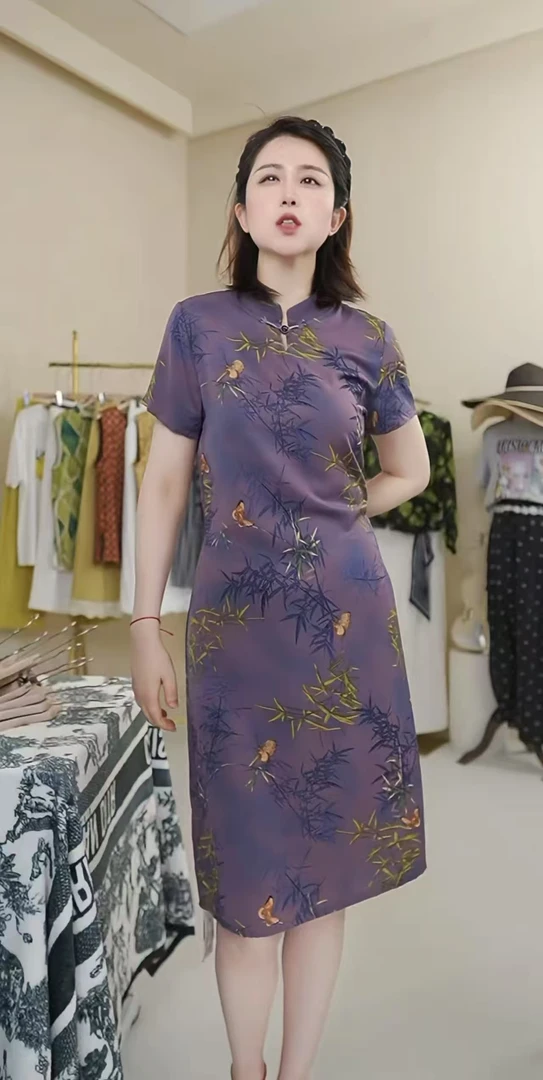 新款30102旗袍改良连衣裙2025气质女夏季高贵设计师款连衣裙