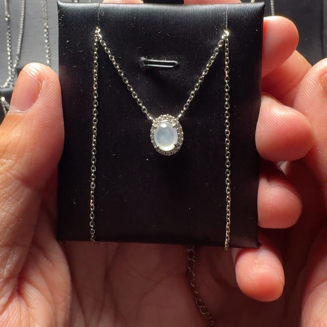 银S925镶嵌翡翠耳饰