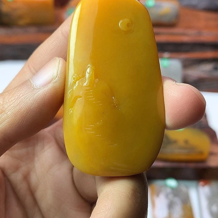 石英质玉（黄龙玉）未镶嵌颈饰