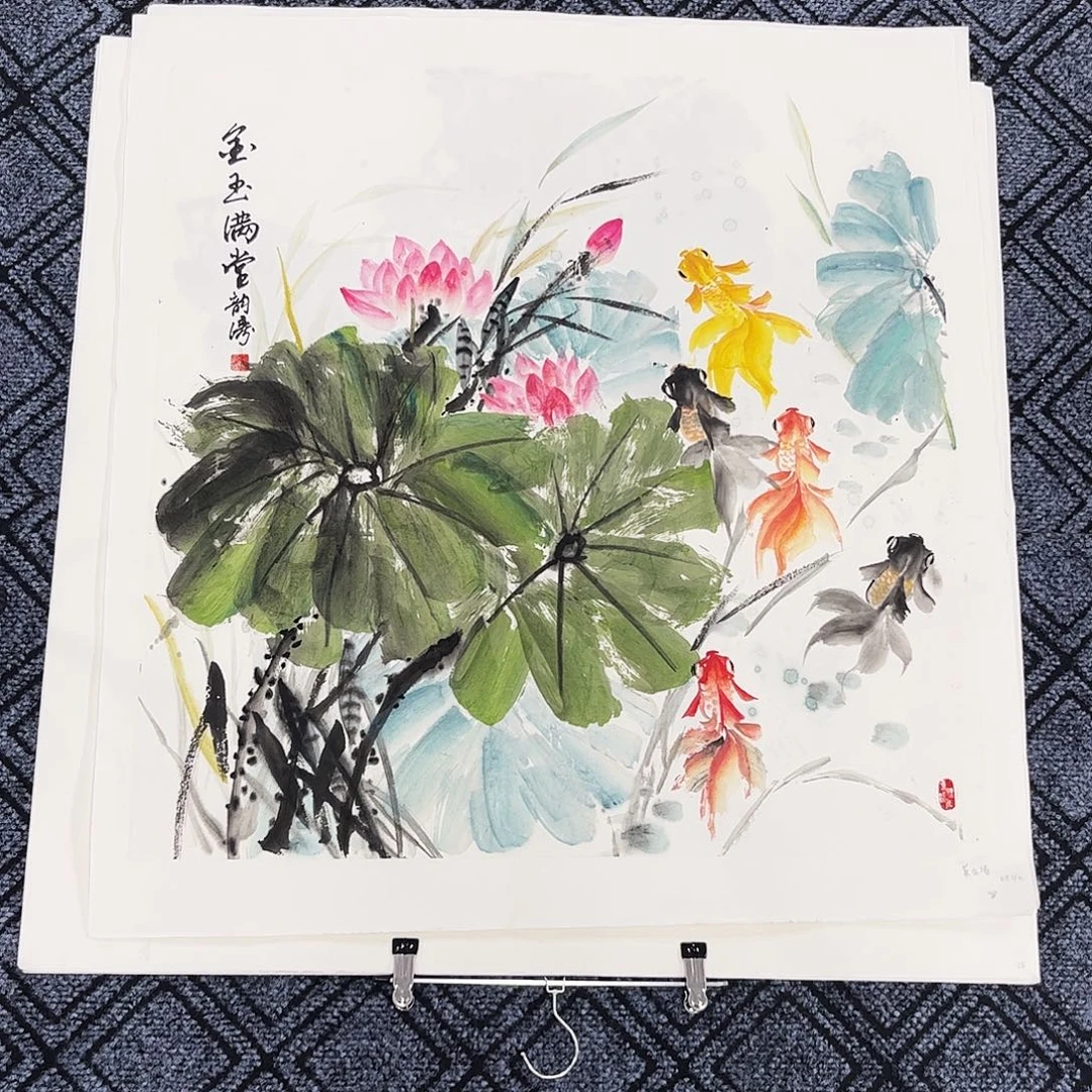 腻****国画龚韵涛四尺斗方花鸟旭