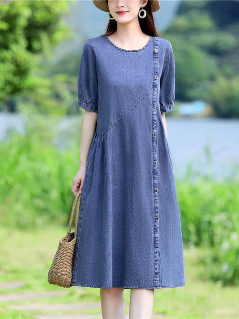 163#新款女装时尚牛仔连衣裙