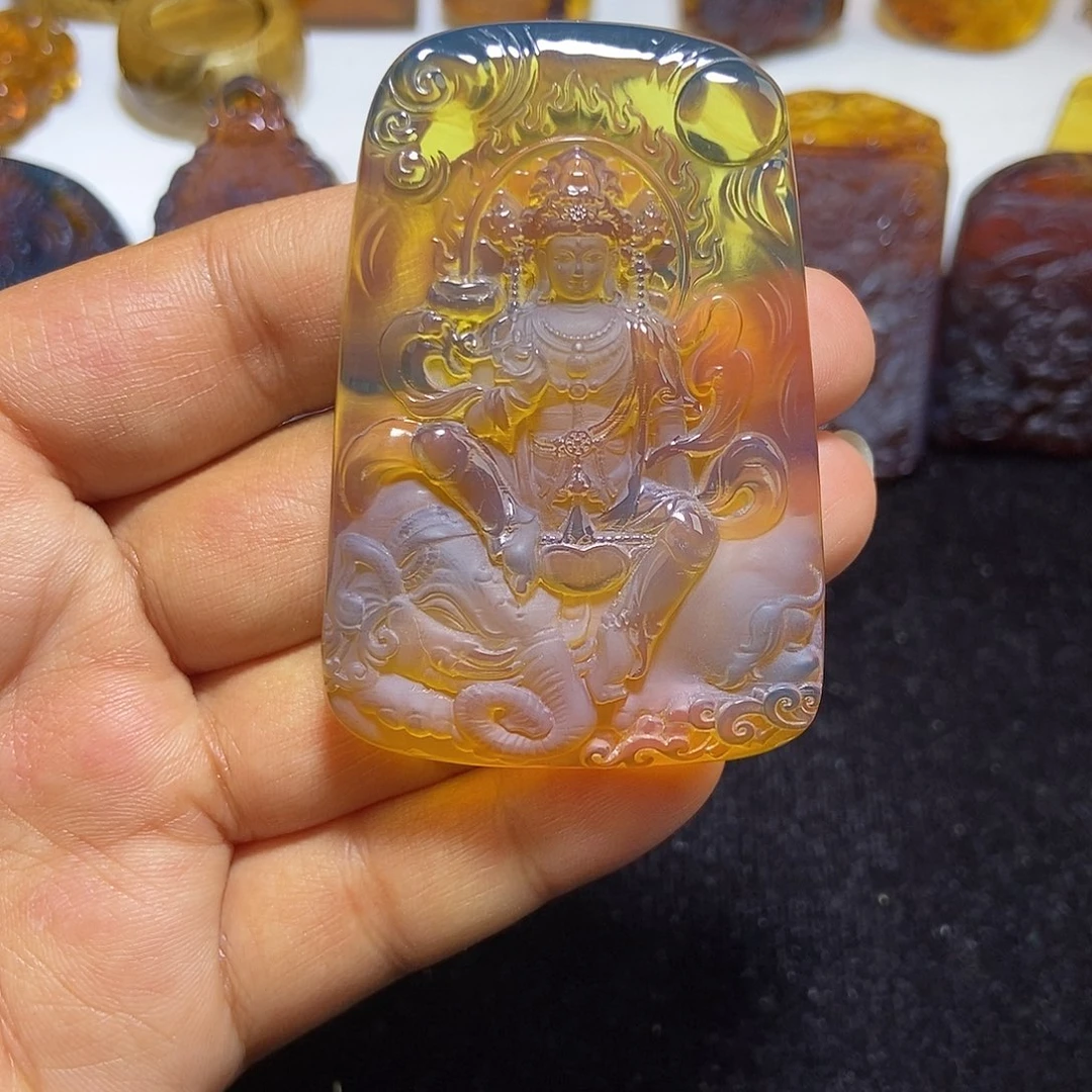 琥珀颈饰未镶嵌缅甸天然琥珀吊坠