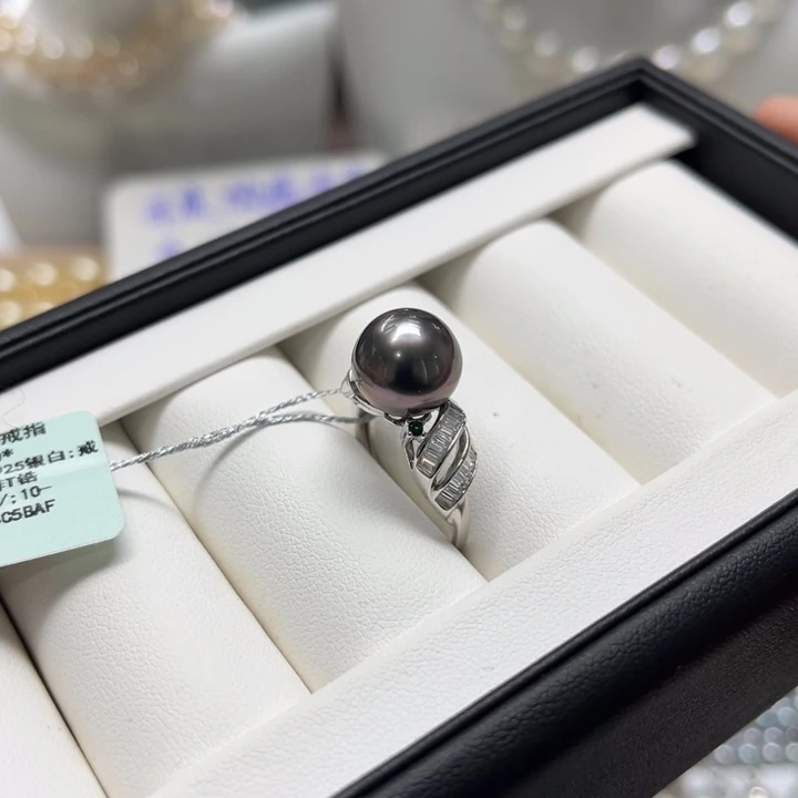 海水珍珠上新大溪地设计款戒指10-11mm银S925镶嵌