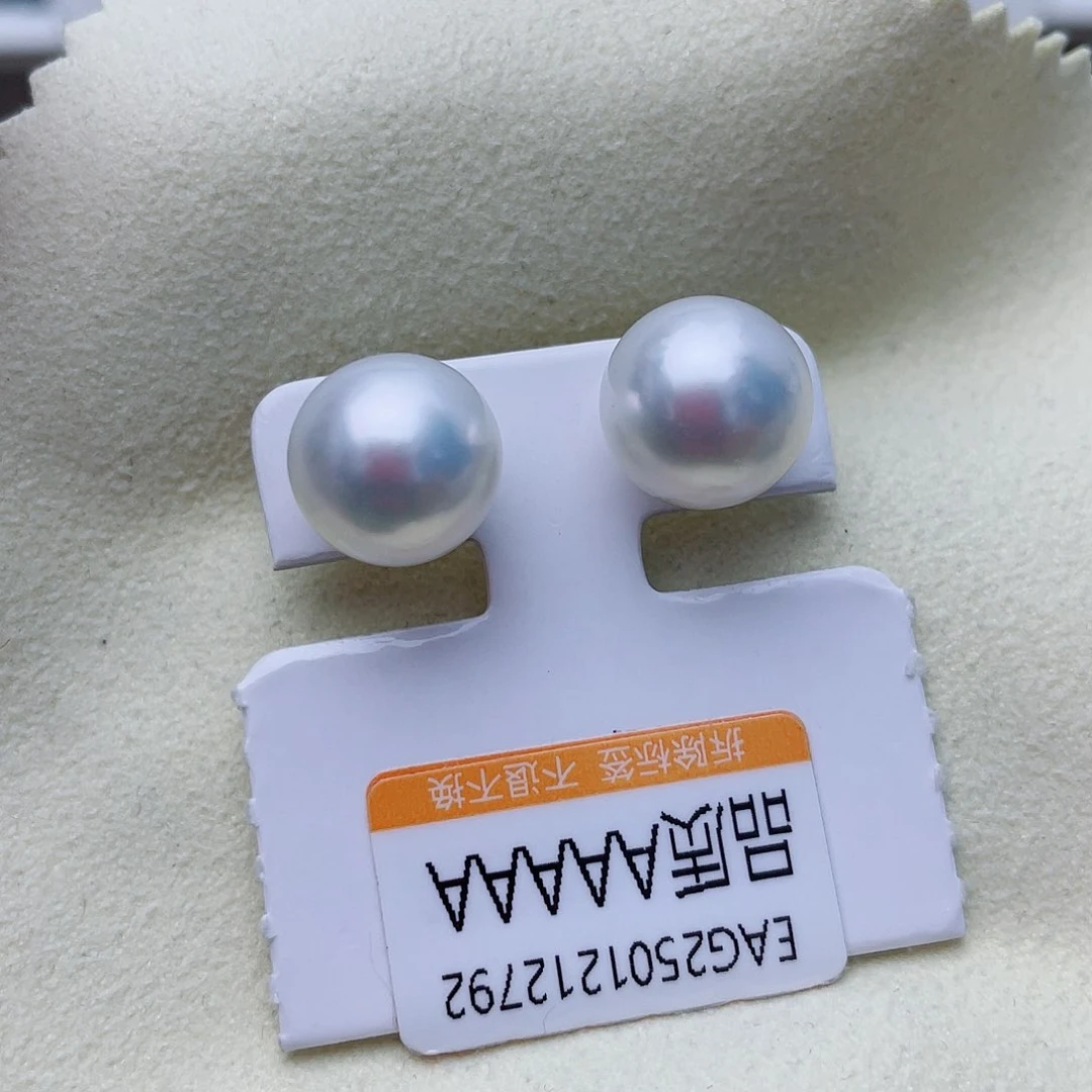 18K金镶嵌海水珍珠耳饰w55