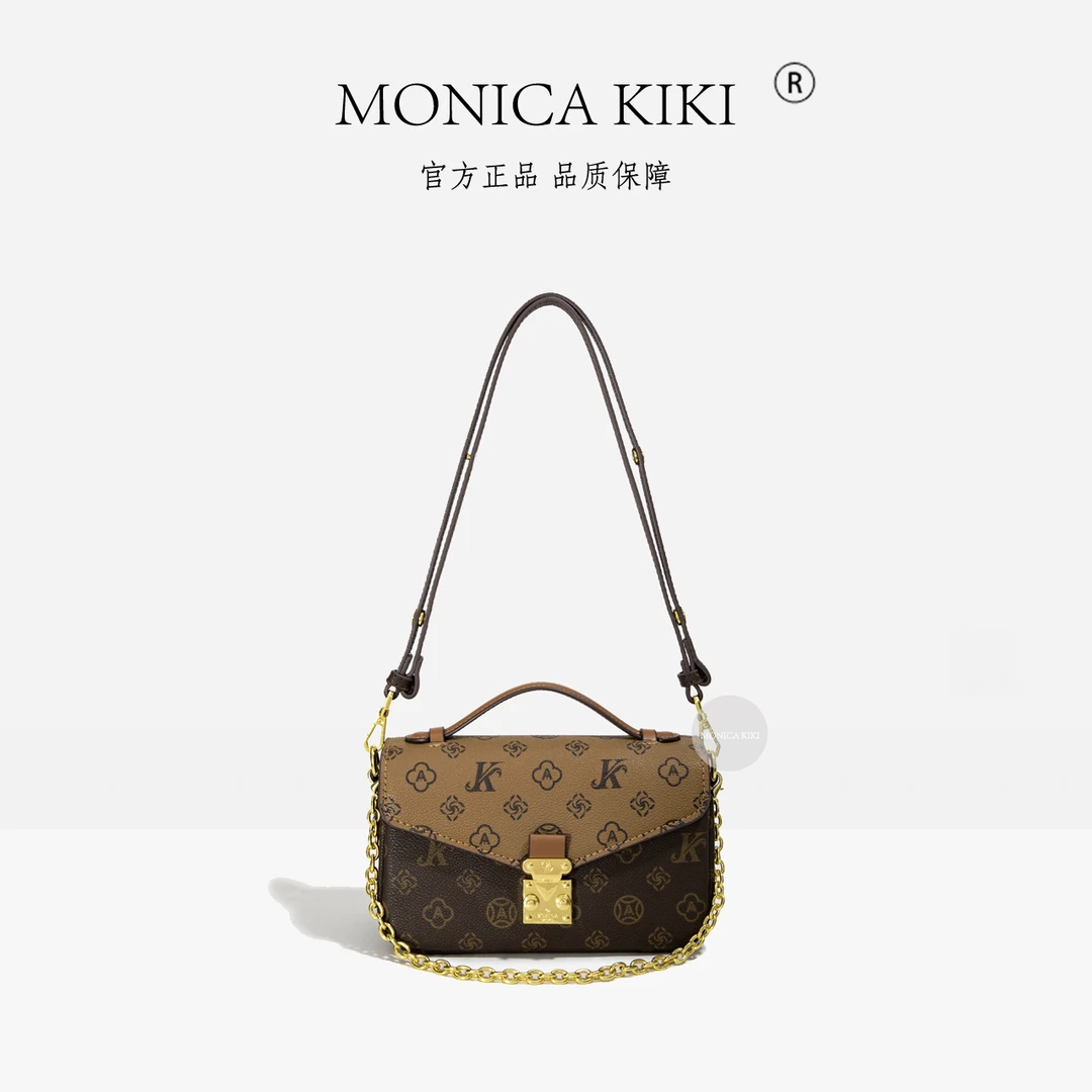 MONICA KIKI/莫妮卡奇奇经典old花轻奢邮差包单肩斜挎包5850小拼