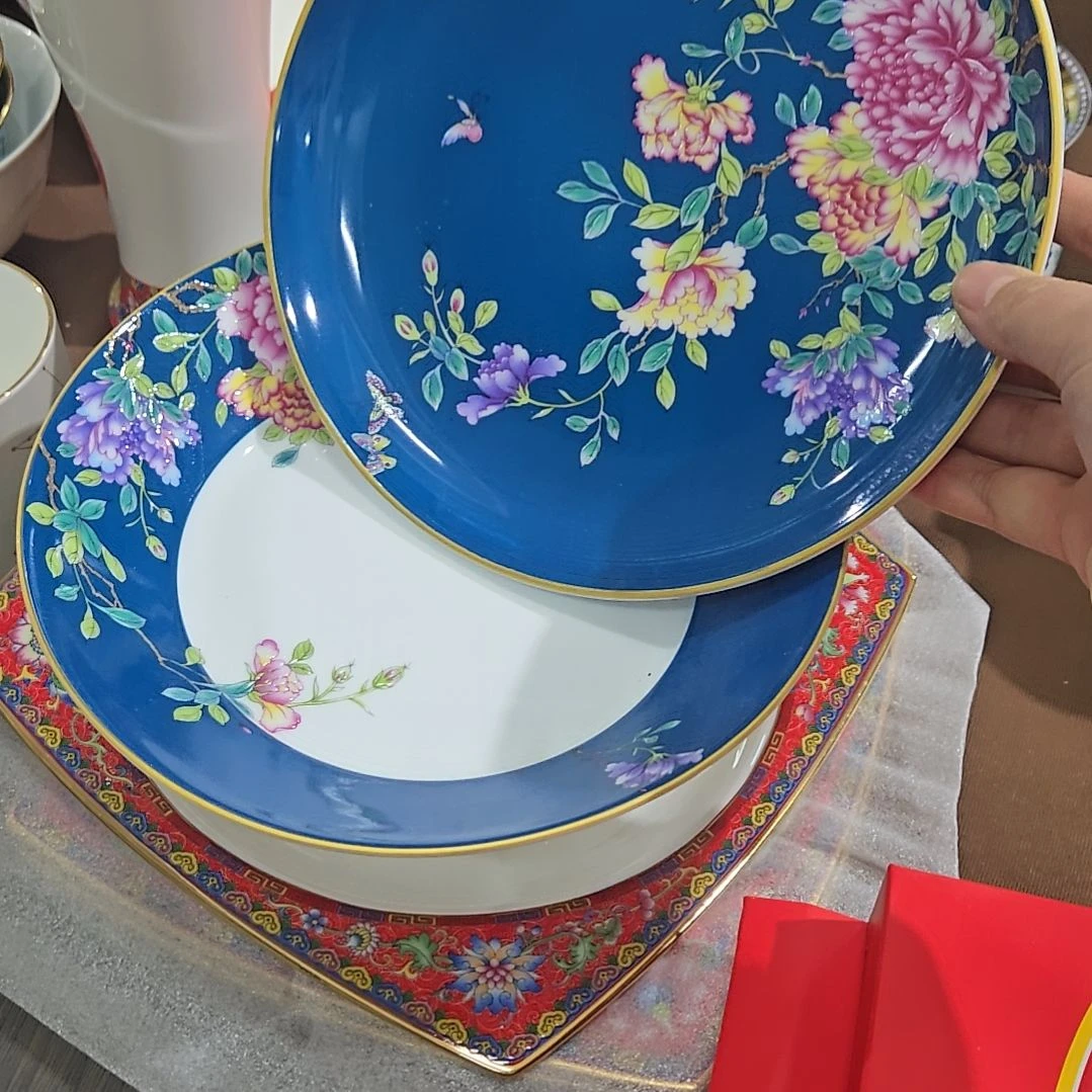 碗微瑕珐琅彩白玉瓷8寸2个6666666