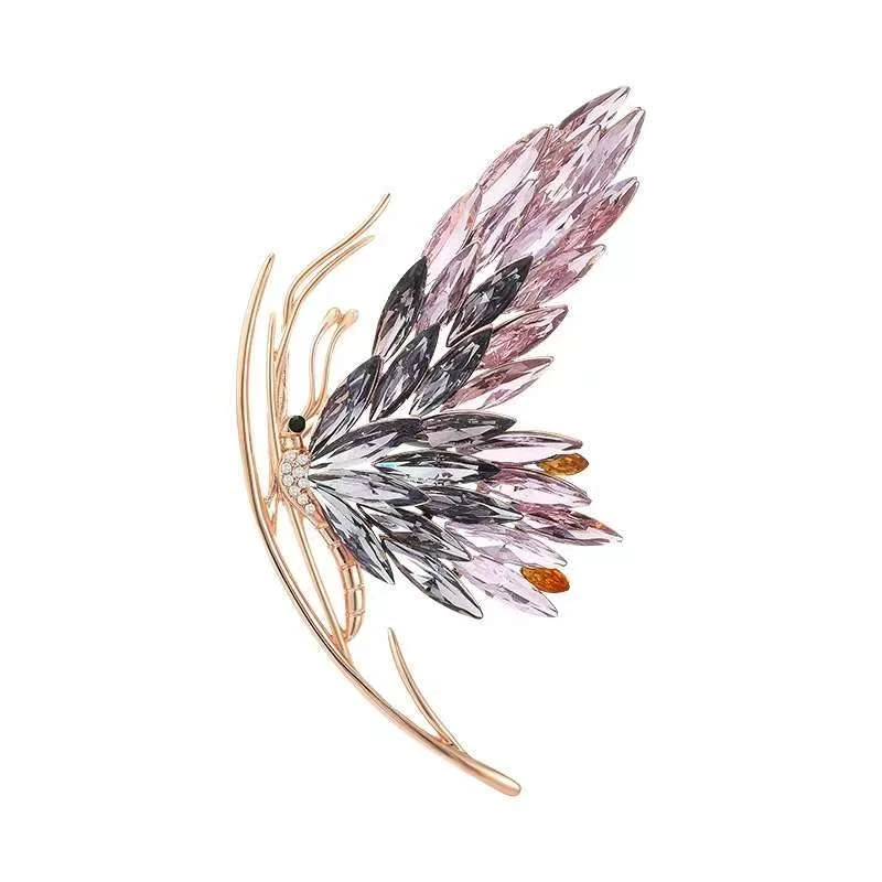铜合金合成锆石胸针 铜合金胸针-翩翩起舞XZ034时尚百搭精致优雅