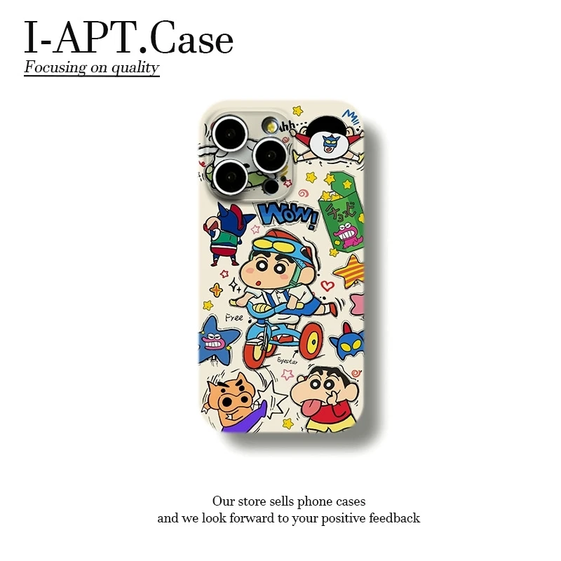 骑车小新超人猪菲林软壳适用iPhone苹果16手机壳华为oppo小米vivo