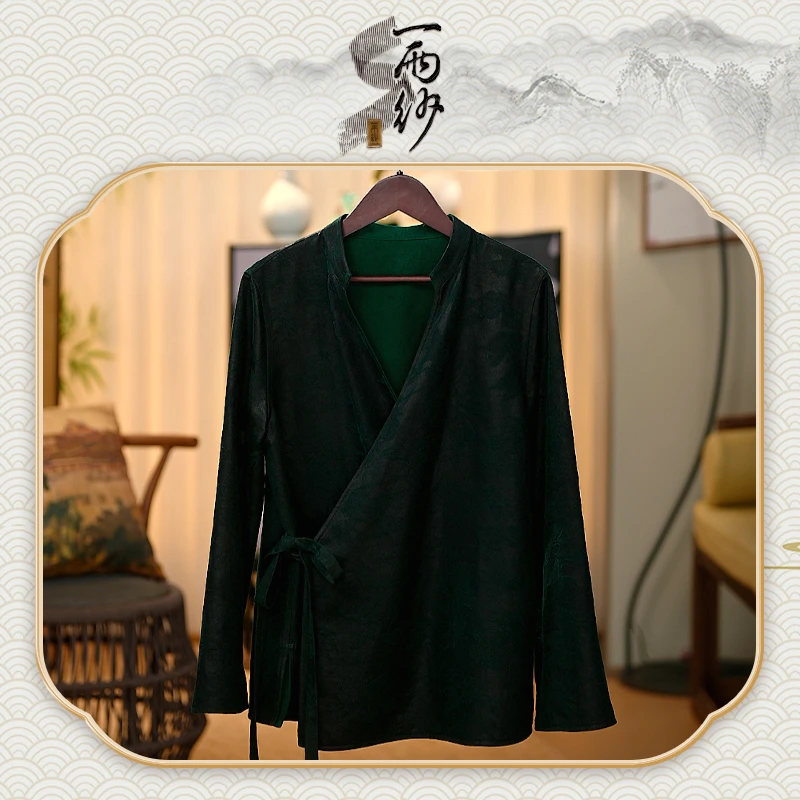 【蚕蛹绸●汉服】239650桑蚕丝蚕蛹绸香云纱上衣外套新中式55