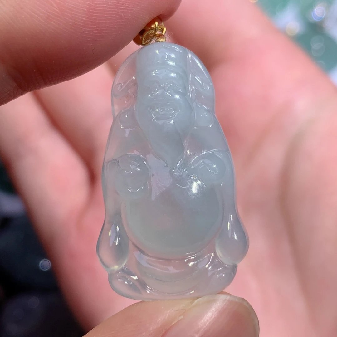 翡翠未镶嵌颈饰财爷爷