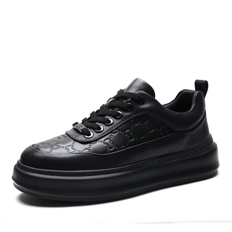 头层牛皮压花款低帮休闲男鞋时尚款一脚蹬男鞋007