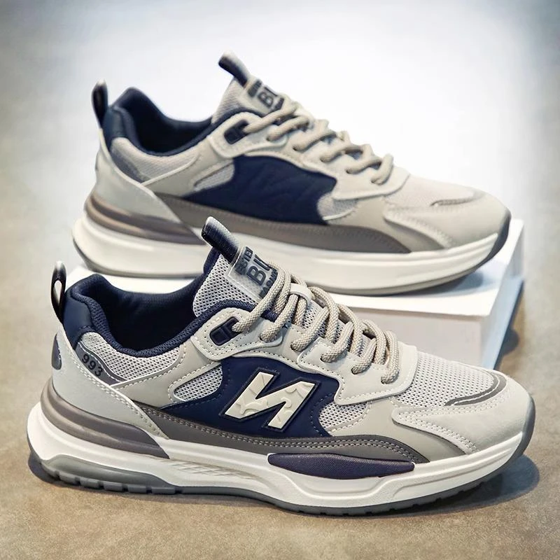 阿甘男鞋秋季2024新款鞋子网面增高百搭N字运动休闲跑步老爹潮鞋