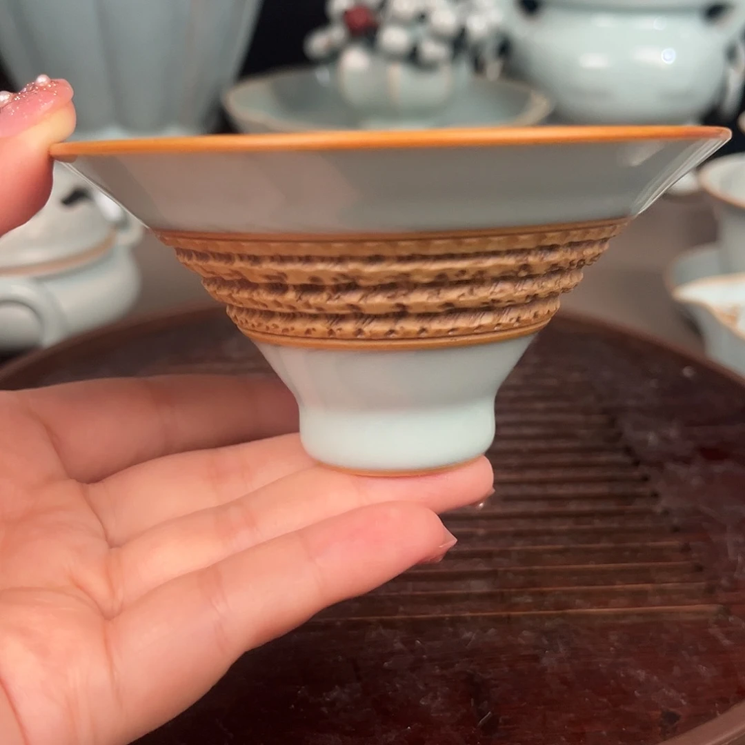 天青色斗笠杯重工跳刀