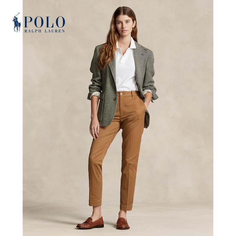 Ralph Lauren拉夫劳伦女装 经典款修身版斜纹布卡其长裤211890343