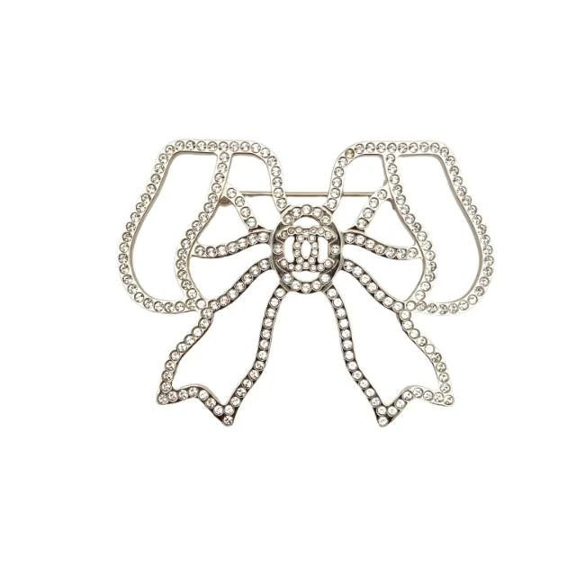 99新 Chanel/香奈儿 汤/P255029039/ 大蝴蝶结 带钻 胸针
