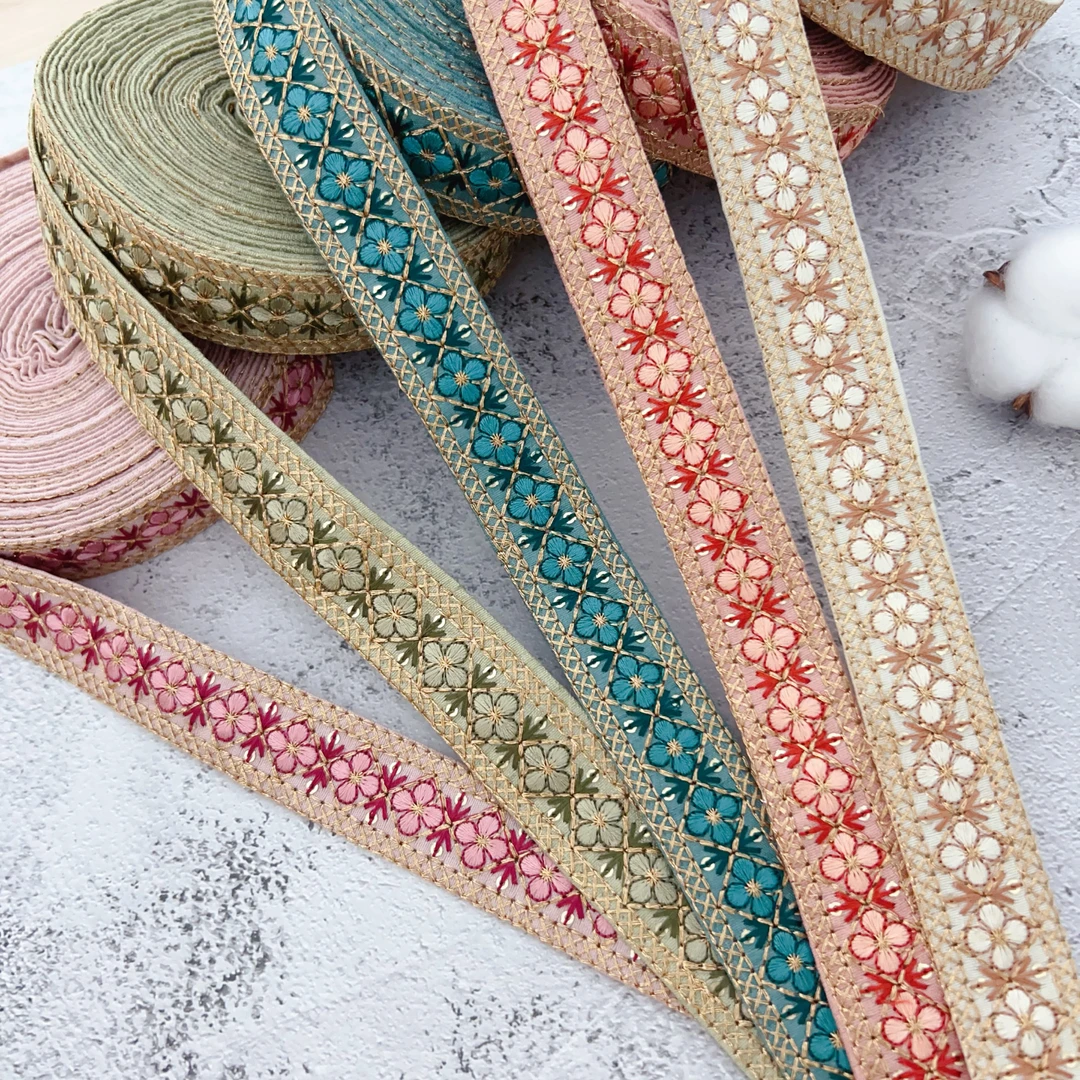 刺绣缎带织带花边 diy发饰发插包包手机相机带手工辅料 宽约2.5㎝