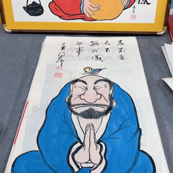 国画手绘禅意画一物一拍