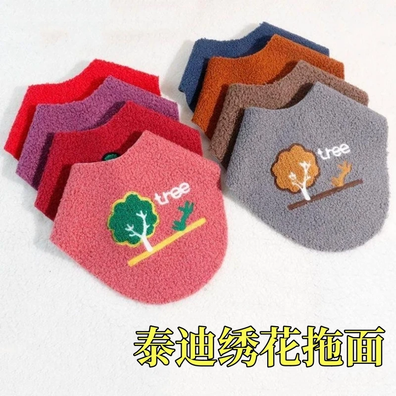 【买5送1】手工棉拖鞋绣花拖鞋面二合一泰迪绒绣花拖面布居家拖鞋面