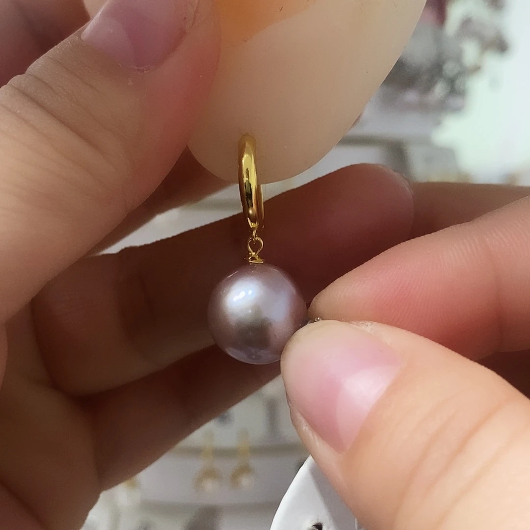 淡水珍珠耳饰银S925镶嵌