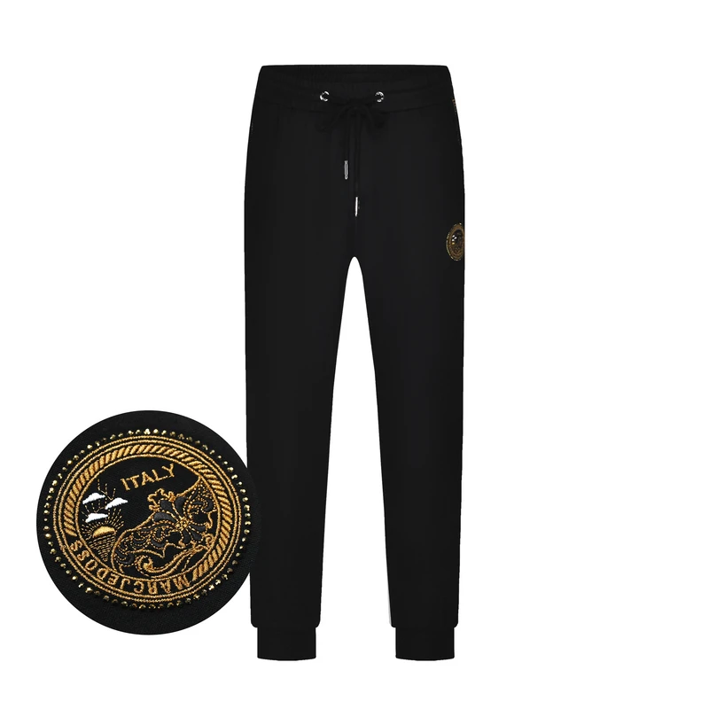 JEDOSS/爵迪斯男装2025轻奢新款章仔刺绣九分潮流休闲裤裤子801