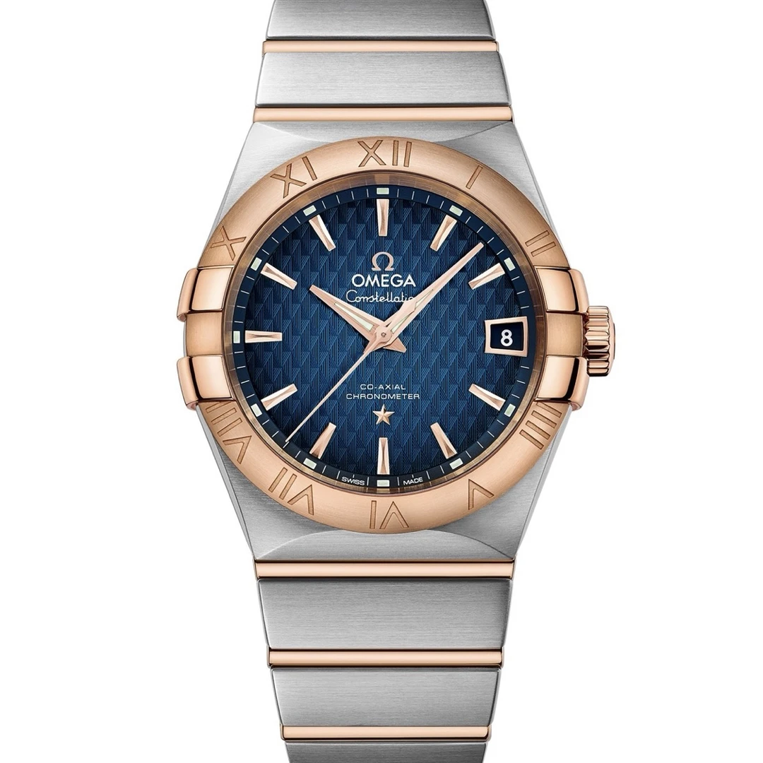 未使用 Omega/欧米茄 星座系列/男表/38mm/蓝盘/机械