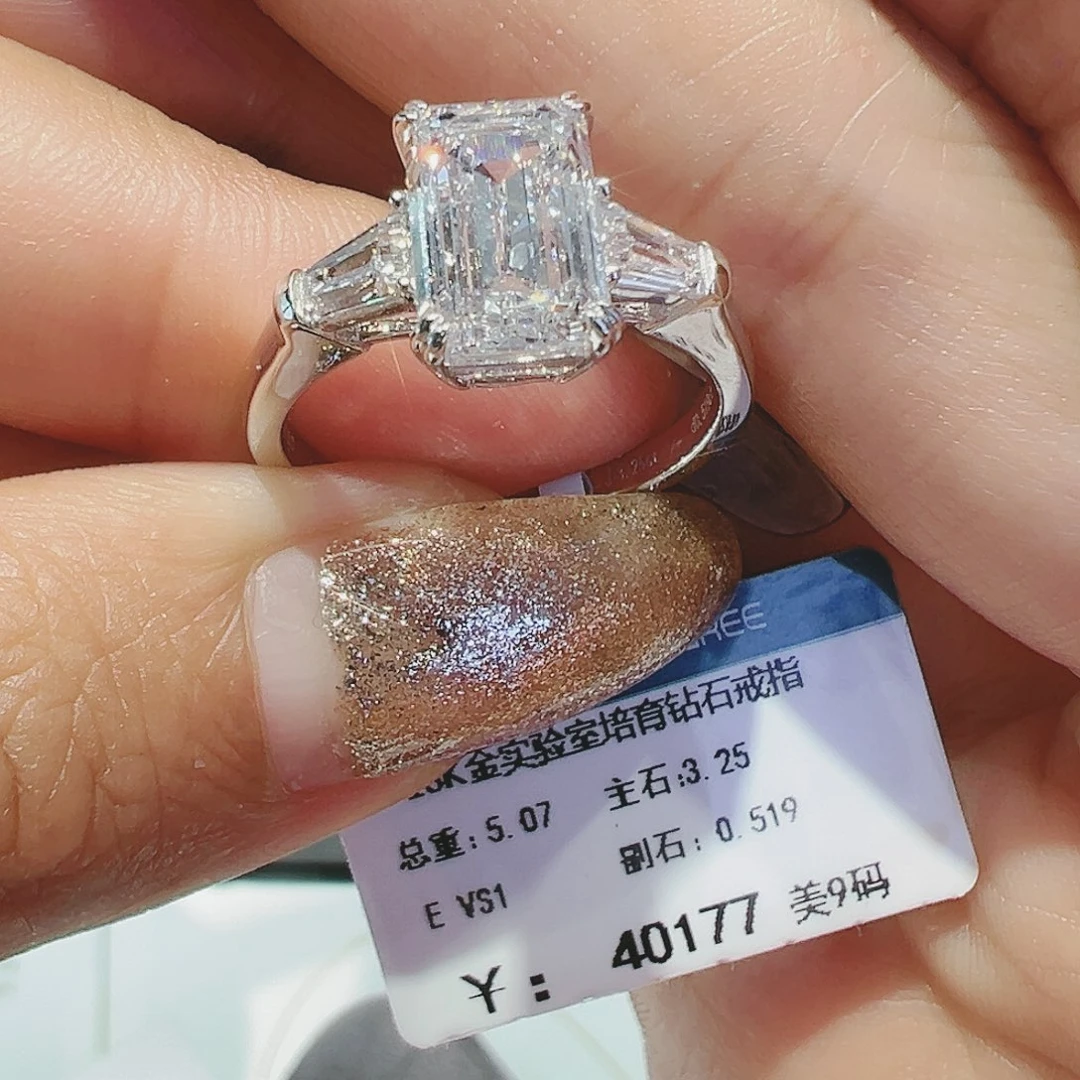 实验室培育钻石18K金镶嵌3.25ct18-19