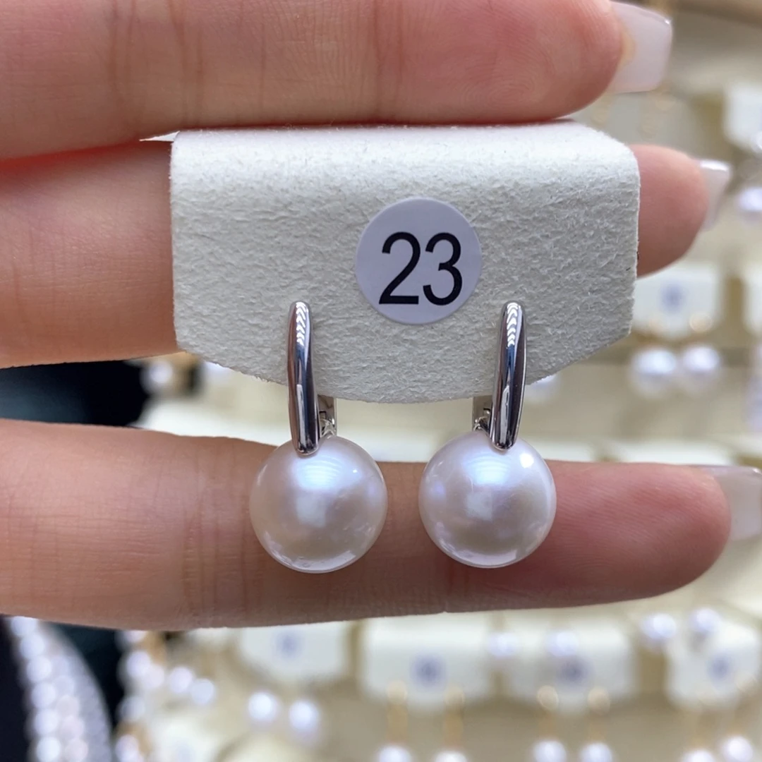 淡水珍珠耳饰银S925镶嵌