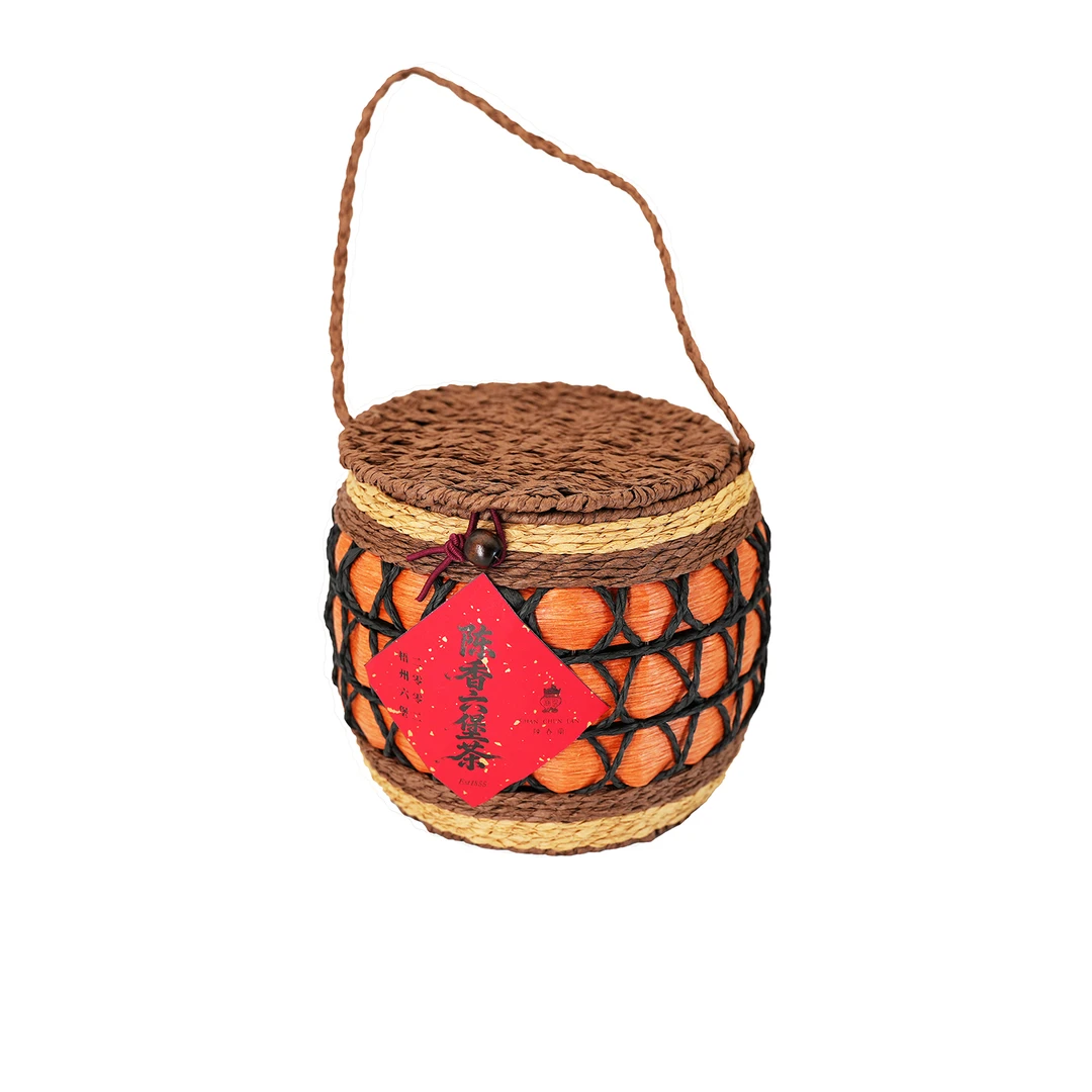 2002年【香港陈春蘭 陈香六堡茶】六堡茶  藤罐装 （通用链接）