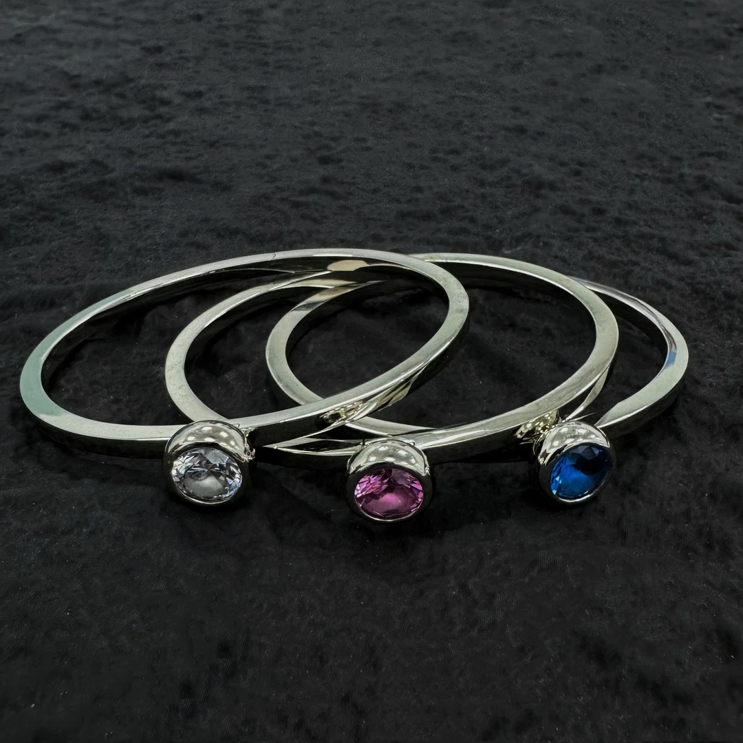 铜合金合成锆石手镯 WBLH乌巴拉花时尚简约轻奢高级感手镯