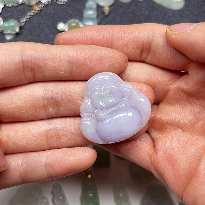 翡翠颈饰未镶嵌紫罗兰佛公