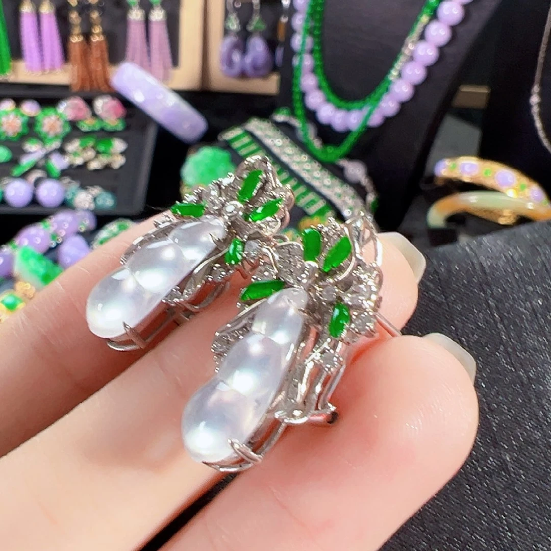 翡翠18K金镶嵌耳饰【新款】签收后24小时鉴赏期