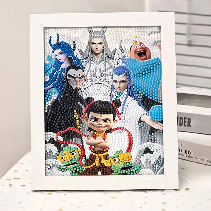 哪吒之魔童敖丙闹海钻石贴画2025爆款钻石画儿童手工diy益智玩具